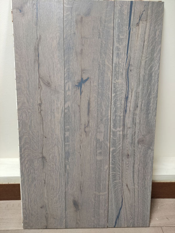 Engineered Amethyst Brushed Oiled Oak Rustic Grade Wood Flooring 14/3mm X 190mm(Length 1200) 3 Layer