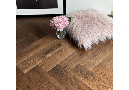 Caramel Brushed Lacquered Parquet Flooring | Pukka Flooring