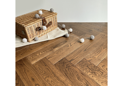 Caramel Brushed Lacquered Parquet Flooring | Pukka Flooring