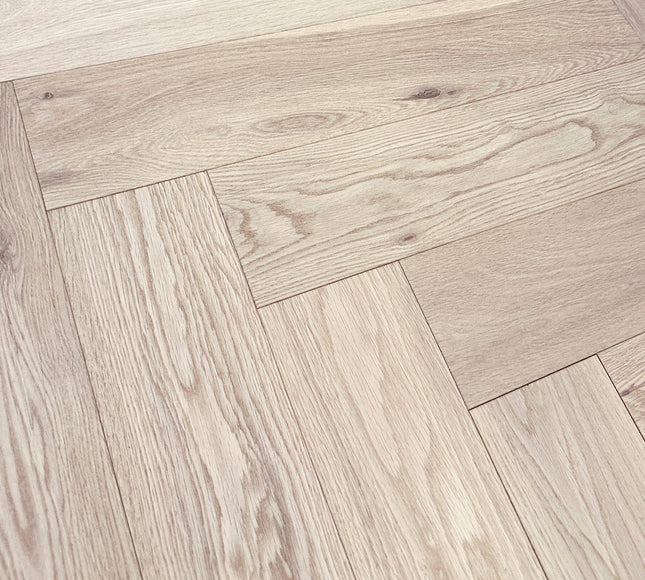 Raw Oak Brushed Lacquered Parquet Flooring | Pukka Flooring