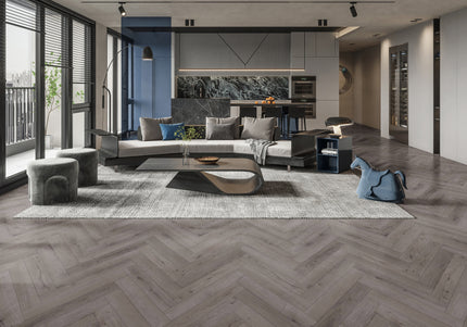 Midnight Grey Herringbone – Pukka Flooring
