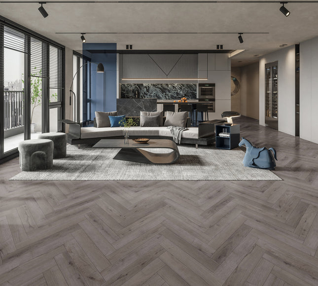Midnight Grey Herringbone – Pukka Flooring