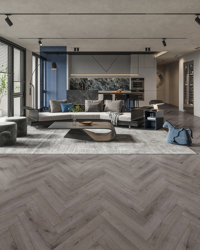 Midnight Grey Herringbone – Pukka Flooring