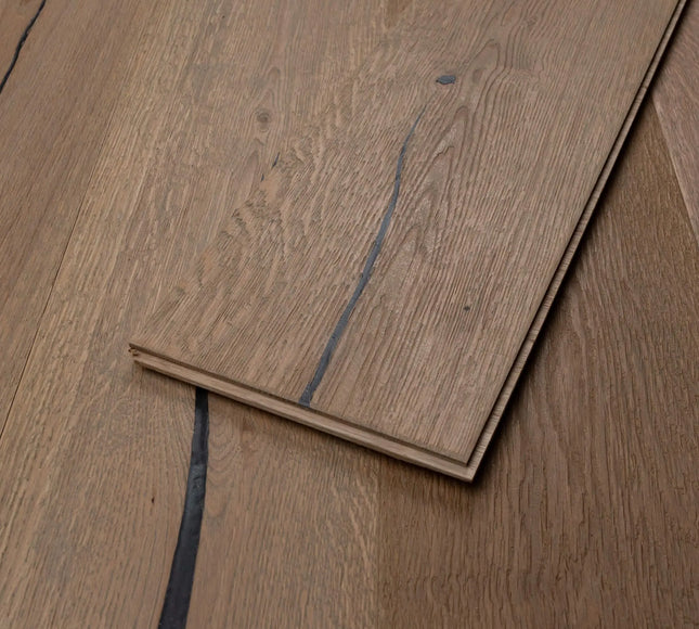 Distressed Brushed Antique Brown Engineered Wood Flooring | Pukka Flooring