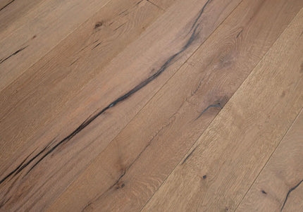 Distressed Brushed Antique Brown Engineered Wood Flooring | Pukka Flooring