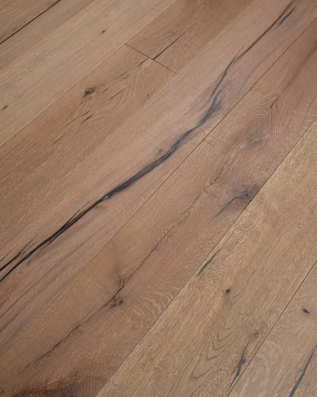 Distressed Brushed Antique Brown Engineered Wood Flooring | Pukka Flooring