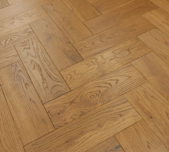 Golden Smoke Solid Oak Herringbone Flooring | Pukka Flooring