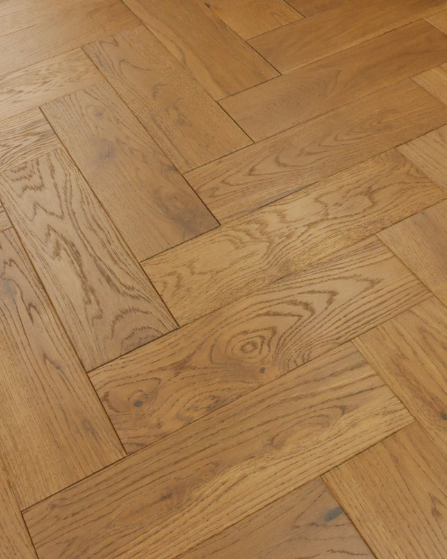Golden Smoke Solid Oak Herringbone Flooring | Pukka Flooring