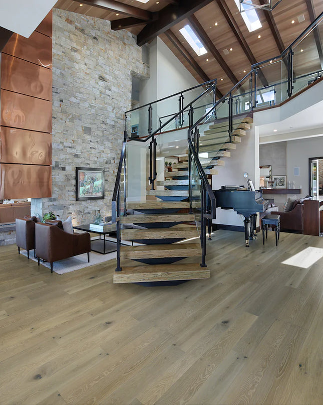 Pukka Flooring Oak Engineered Wood – Saffron Oak Brushed & Matt Lacquered 14 x 180mm Long European Engineered Oak 4V Bevel