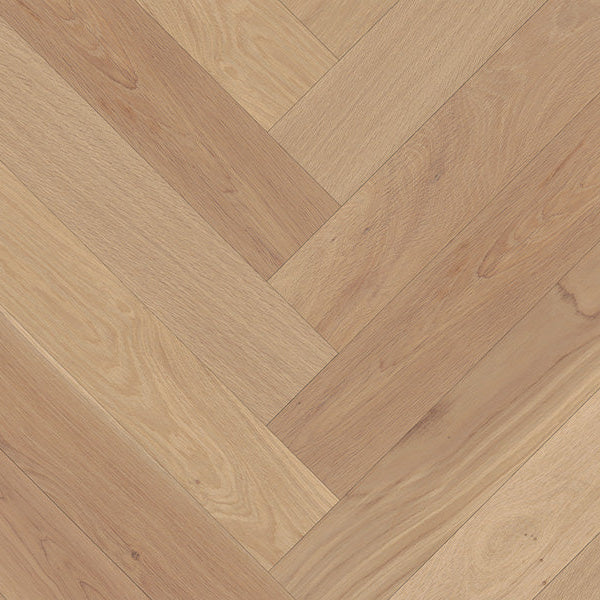 Pukka Flooring Engineered Oak Flooring – 20 x 120mm Engineered Herringbone – Natural Oak Brushed & Unfinished