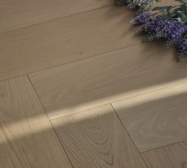Pukka Flooring Engineered Oak Flooring – 12 x 150mm Click Engineered Oak Herringbone – Misted Oak Brushed & Matt Lacquered