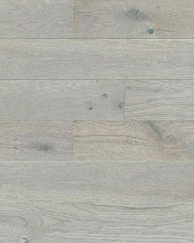 Engineered Oak Flooring – Whitened Oak Brushed Matt Lacquered Premium 14/2.5 x 130 x 1092mm (Välïnge 5G)