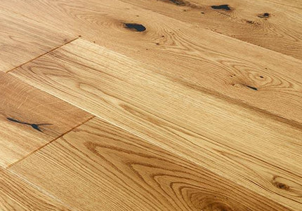 Pukka Flooring Oak Engineered Wood – Russet Oak Brushed & Matt Lacquered 14 x 180mm Long European Engineered Oak 4V Bevel