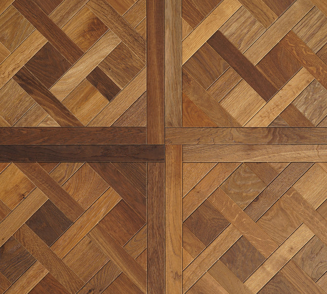 Engineered Wood Versailles Panels – Classic Grade, Brushed Smoked Oiled 15mm x 600mm x 600mm | Pukka Flooring