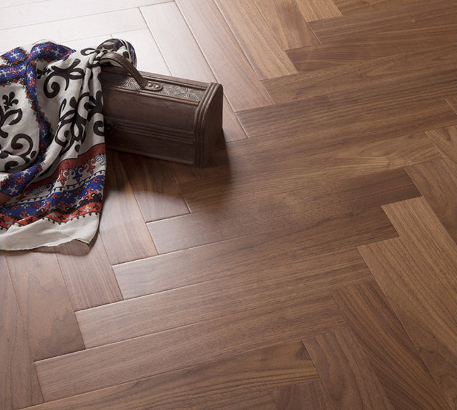 Walnut Herringbone UV OILED Engineered Herringbone Flooring - Pukka Flooring