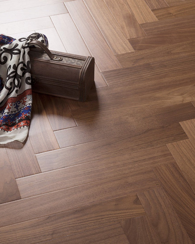 Walnut Herringbone UV OILED Engineered Herringbone Flooring - Pukka Flooring