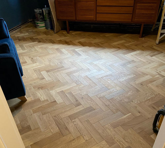 Natural Brushed Lac Engineered Herringbone Flooring - Pukka Flooring