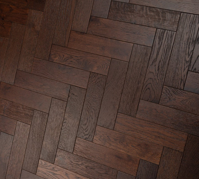 Walnut Stain Engineered Herringbone Flooring - Pukka Flooring