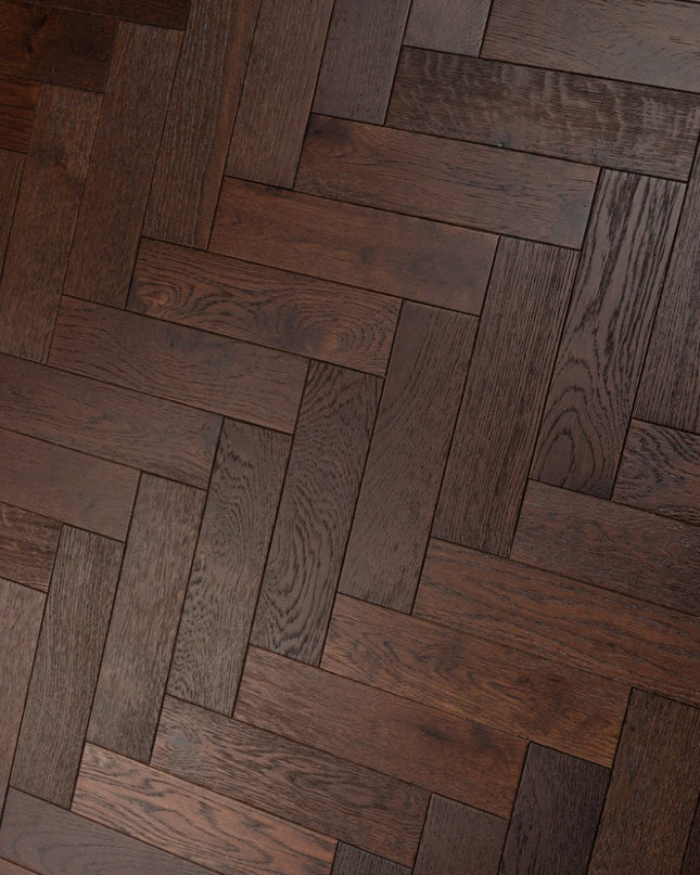 Walnut Stain Engineered Herringbone Flooring - Pukka Flooring