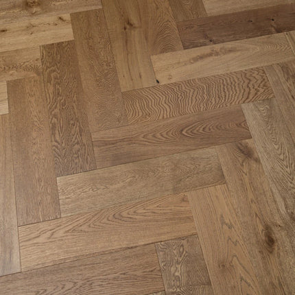 Herringbone Engineered Wood Flooring – Oak, Smoke Stain B&O – DIY Box Flooring | Pukka Flooring