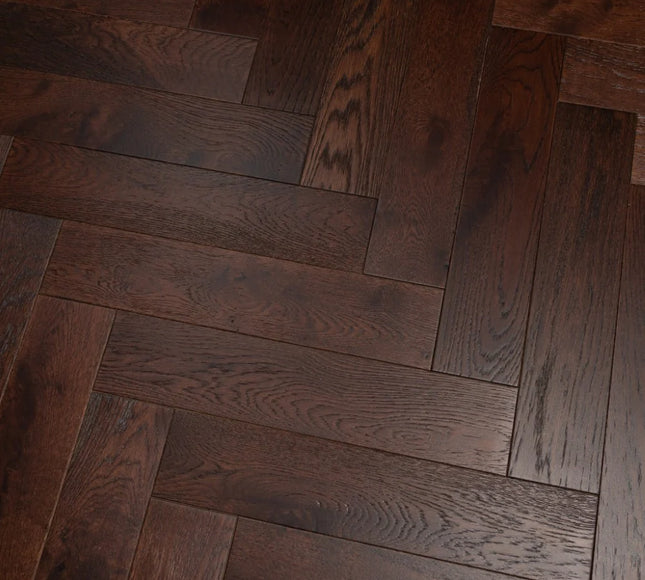 Walnut Stain Oak Herringbone Flooring | Pukka Flooring