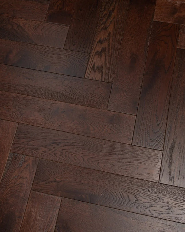 Walnut Stain Oak Herringbone Flooring | Pukka Flooring