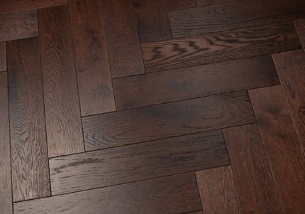 Walnut Stain Oak Herringbone Flooring | Pukka Flooring