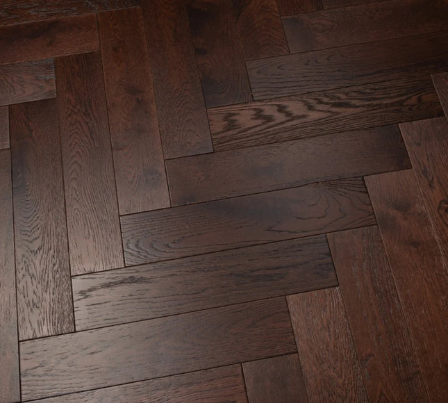 Walnut Stain Oak Herringbone Flooring | Pukka Flooring
