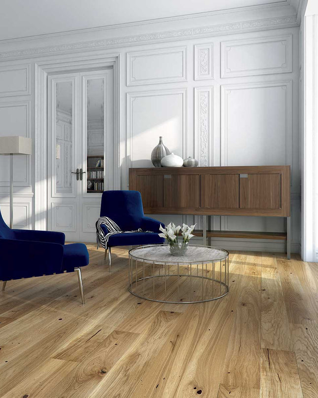 Pukka Flooring Oak Engineered Wood – French Château Oak Brushed & Matt Lacquered 14 x 180mm Long European Engineered Oak 4V Bevel