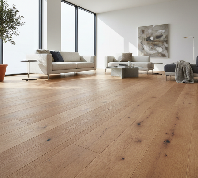 Antique Light Brown Engineered Oak Flooring (20/6mm x 220 x 2200mm)