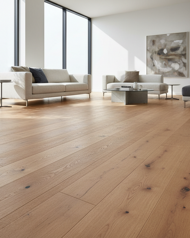 Antique Light Brown Engineered Oak Flooring (20/6mm x 220 x 2200mm)