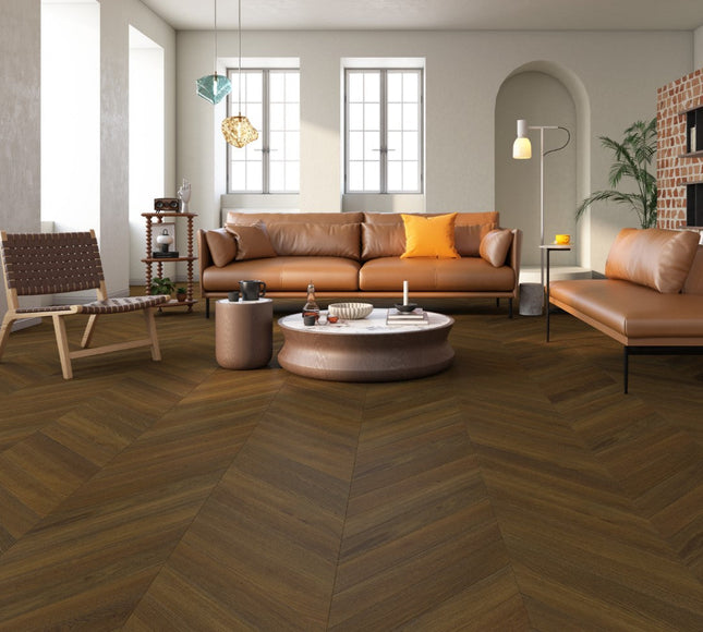Dark Brown Chevron Engineered Wood Flooring | Pukka Flooring