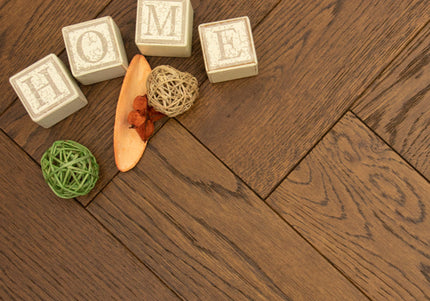 Coffee Brushed Lacquered Parquet Flooring | Pukka Flooring