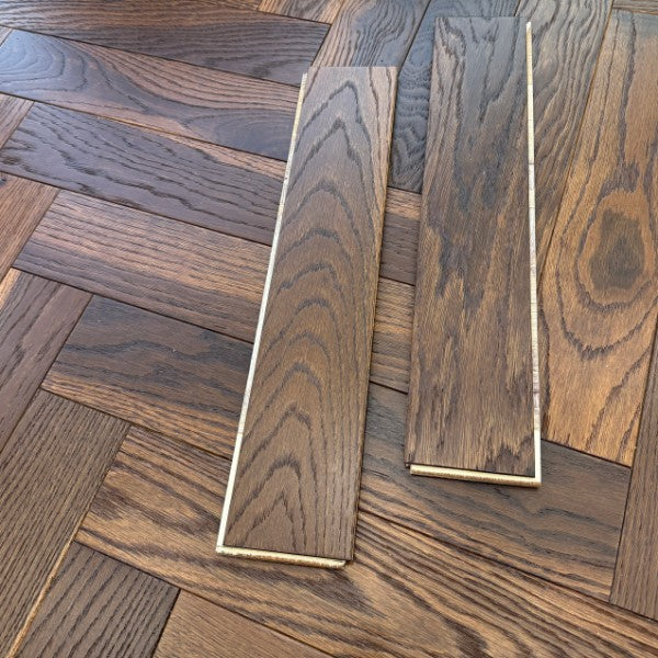 Smoked Natural Engineered Herringbone Flooring | Pukka Flooring