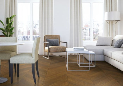 Smoked Unfinished Oak Chevron Engineered Flooring | Pukka Flooring