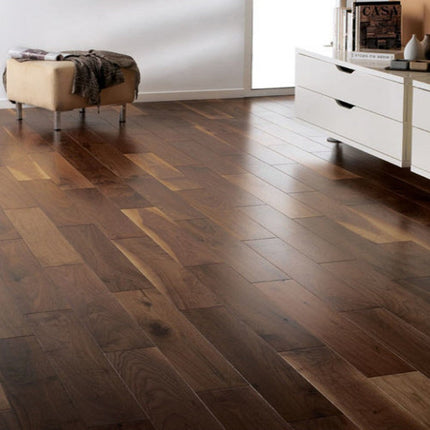 Dark Walnut Lacquered Engineered Flooring | Pukka Flooring
