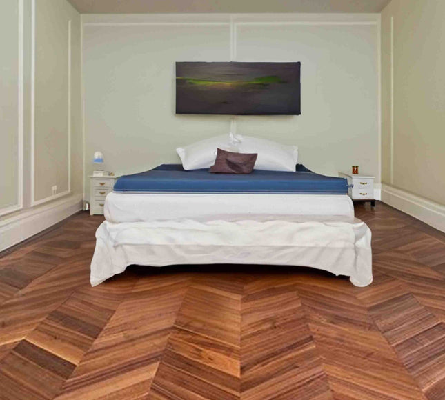 American Walnut Chevron Engineered Wood Flooring | Pukka Flooring