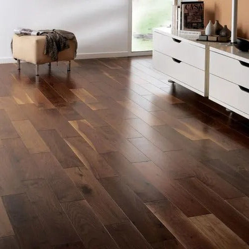 Unfinished Walnut Rustic Wide Plank Engineered Flooring | Pukka Flooring Grade