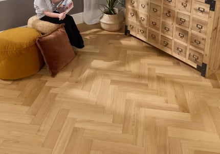 Natural Brushed Oak Herringbone Flooring | Pukka Flooring