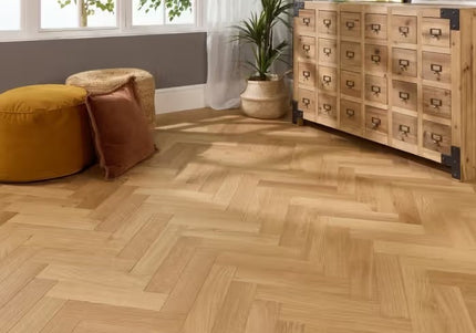 Natural Brushed Oak Herringbone Flooring | Pukka Flooring