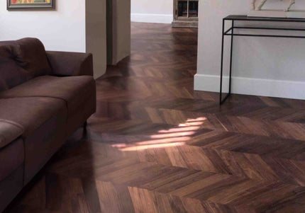 American Walnut Chevron Engineered Wood Flooring | Pukka Flooring