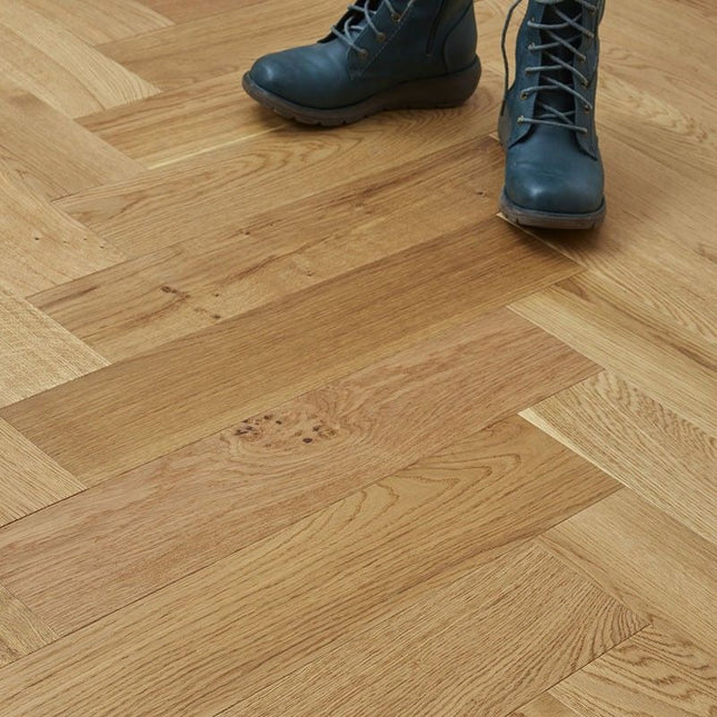 Natural Mid Herringbone Engineered Wood Flooring | Pukka Flooring