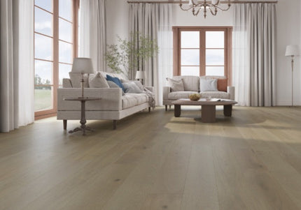 Pukka Flooring Engineered Oak Flooring – 12 x 190mm Click Engineered Oak – Misted Oak Brushed & Matt Lacquered