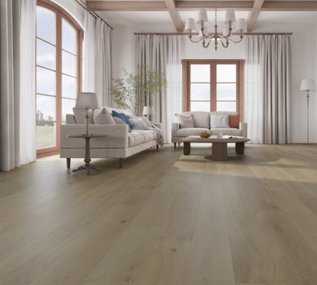 Pukka Flooring Engineered Oak Flooring – 12 x 190mm Click Engineered Oak – Misted Oak Brushed & Matt Lacquered
