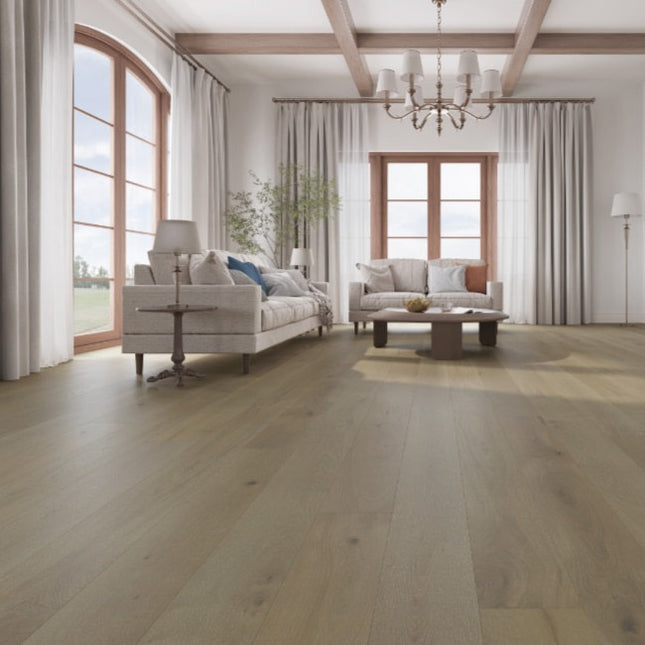 Pukka Flooring Engineered Oak Flooring – 12 x 190mm Click Engineered Oak – Misted Oak Brushed & Matt Lacquered