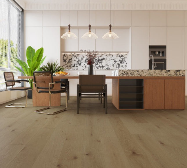 Pukka Flooring Engineered Oak Flooring – 12 x 190mm Click Engineered Oak – Blonde Oak Brushed & Matt Lacquered