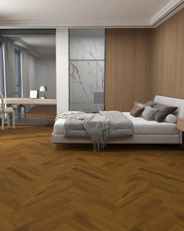 Honey Oak Herringbone Dryback LVT Flooring | Pukka Flooring
