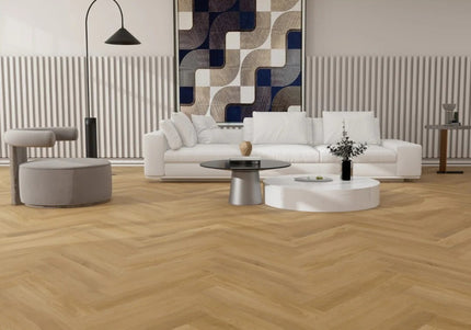 Natural Oak Herringbone Dryback  LVT Flooring | Pukka Flooring