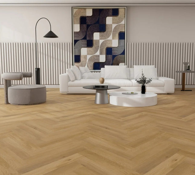 Natural Oak Herringbone Dryback  LVT Flooring | Pukka Flooring
