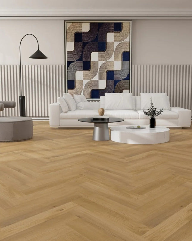 Natural Oak Herringbone Dryback  LVT Flooring | Pukka Flooring